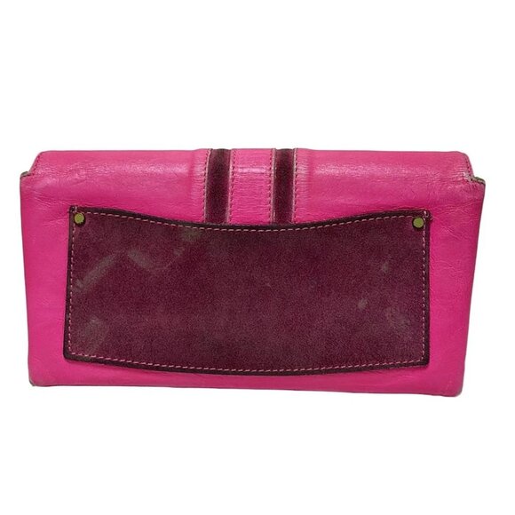 JIMMY CHOO - Pink Purple Leather Suede Long Wallet - Picture 2 of 7